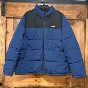 Levi’s Mens Puffer coat - Blue and‎ Black. Size XXL